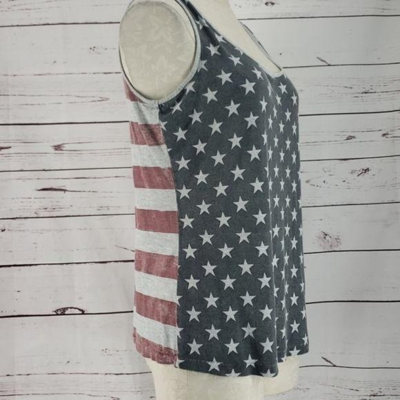 Spense Knits Women's Stars Stripes American Flag Tank Top Size Large - Picture 3 of 7